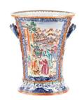 Chinese Export Handled Porcelain Vase Mandarin