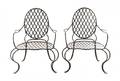 Pair of Poltrona Merlino Wrought Iron Armchairs