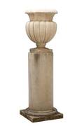 Grand Cast Stone Garden Pot With Pedestal