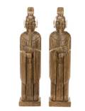 Pair Stone Entryway Musical Buddhist Lohans