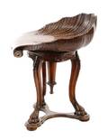 19th C Italian Shell Carved Walnut Grotto Chair