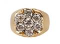 Gents 14k Yellow Gold  Diamond Floral Motif Ring