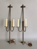 Pair of iron two arm sconces