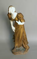 Gilt bronze and marble figure of a woman