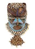 African Kuba Bwoom Helmet Mask Bead  Shell