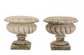 Pair of Large Cast Stone Garden Jardinieres