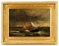 American School Ships In A Storm Oil On Canvas