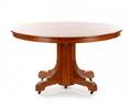 Gustav Stickley Pedestal Oak Dining Table Branded