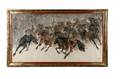 Contemporary Chinese Ink Painting Horses in Snow