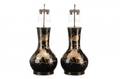Pair of Chinoiserie Style Bulbous Lamps w Prunus