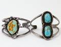 TWO NATIVE AMERICAN STERLING SILVER CUFF BRACELETS