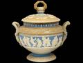 METTLACH SALT GLAZED POTTERY TUREEN AND COVER