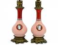 PAIR OF BRASS MOUNTED PORCELAIN TABLE LAMPS
