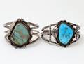 TWO NATIVE AMERICAN STERLING SILVER CUFF BRACELETS