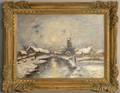 Dutch oil on canvas winter landscape