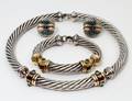 FOUR PIECE DAVID YURMAN FOURTEEN KARAT GOLD AND