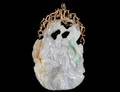 FINE GOLD MOUNTED JADEITE PLAQUE
