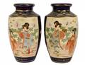 PAIR OF SATSUMA POTTERY VASES
