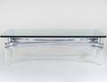 CHROMED METAL AND PLEXIGLAS COFFEE TABLE