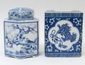 TWO BLUE AND WHITE PORCELAIN ARTICLES