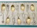 SET OF SEVEN STERLING SILVER DEMITASSE SPOONS