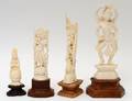 GROUP OF THREE CARVED IVORY FIGURES