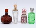 GROUP OF FOUR GLASS SCENT BOTTLES