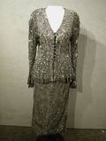 Eavis  Brown TwoPiece Silver Sequin Lace Womans Suit