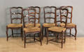 Set of six French dining chairs