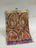 Beaded Paisley Pattern Purse with Sterling Silver Frame
