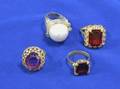 Mabe Pearl Ring and Three Gemset Rings