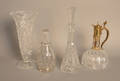 Two cut glass decanters