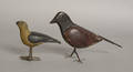 Two carved and painted bird figures