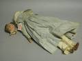 Early Papiermache Shoulder Head Doll in Original Dress