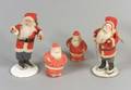 Two Father Christmas Figures and Two Light Covers