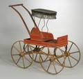 Painted Wood Doll Carriage