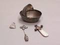 Silver Hooded Cradle Two Pins and Teething WhistleRattle
