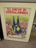 Framed See Europe By Imperial Airways The British Air Line 1962 Poster
