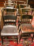 Set of Six Hitchcocktype Grained and Stencil Decorated Side Chairs