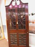 Chippendalestyle Glazed Mahogany Corner Cupboard
