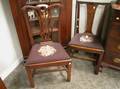 Two Chippendalestyle Needlepoint Upholstered Mahogany Side Chairs and a Mahogany