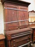 Empire Mahogany Veneer Desk Bookcase