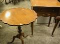 Chippendalestyle Mahogany Piecrusttop Tea Table and a Queen Anne Style Cherry OneDrawer Stand