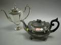 Pewter Teapot and Reed  Barton Silver Plated Coffeepot