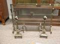 Pair of Bradley  Hubbard Arts and Crafts Hammered Brass Andirons and a Firescreen