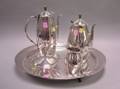FivePiece Rogers Art Moderne Silver Plated Tea and Coffee Service and Tray