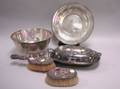 Sterling Silver and Silver Plated Reverestyle Bowl Salver Covered Serving Dish and Vanity Brushes