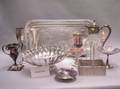 Large Lot of Silver Plated Hollowware and Tableware