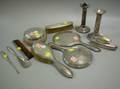 Nine Sterling Silver Dresser Items and a Pair of Candlesticks