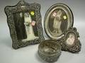 Three Silver Mounted Picture Frames and an Indian Silver Bowl